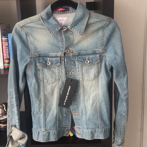 Jean jacket stretchy free size Small